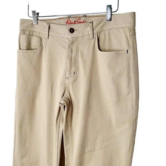 Robert Graham Classic Yates Khaki Tan Pants Size 32 - Picture 3 of 9